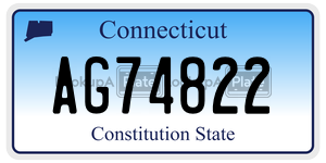 AG74822 license plate in Connecticut