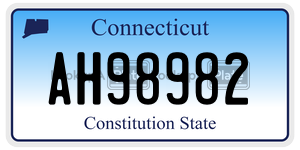 AH98982  license plate in CT