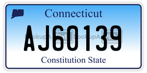 AJ60139 license plate in Connecticut