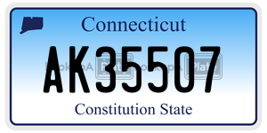 AK35507 license plate in Connecticut