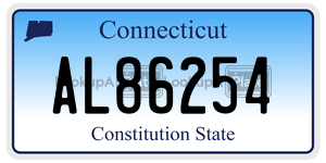 AL86254 license plate in Connecticut