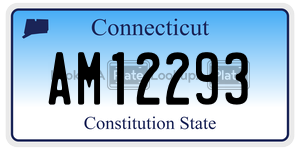 AM12293 license plate in Connecticut