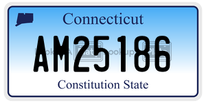 AM25186 license plate in Connecticut