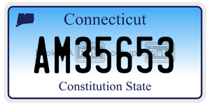 AM35653  license plate in CT