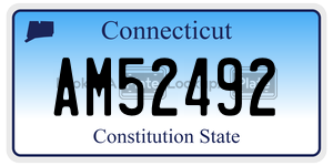 AM52492 license plate in Connecticut