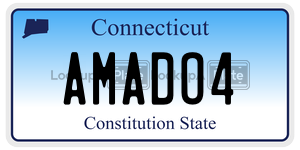 AMADO4 license plate in Connecticut