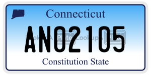 AN02105 license plate in Connecticut