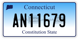 AN11679 license plate in Connecticut