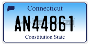 AN44861 license plate in Connecticut