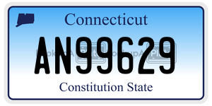 AN99629 license plate in Connecticut