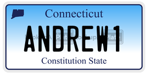ANDREW1 license plate in Connecticut