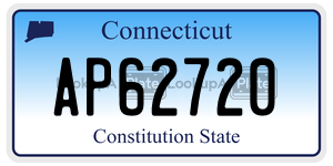 AP62720 license plate in Connecticut