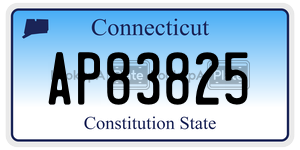 AP83825 license plate in Connecticut