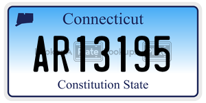 AR13195 license plate in Connecticut