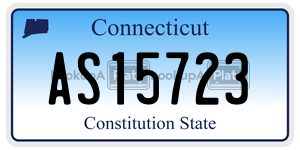 AS15723  license plate in CT