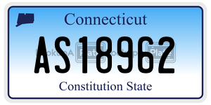 AS18962 license plate in Connecticut