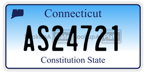 AS24721 license plate in Connecticut