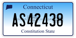 AS42438  license plate in CT