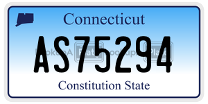 AS75294 license plate in Connecticut