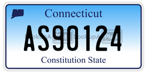 AS90124 license plate in Connecticut