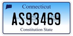 AS93469  license plate in CT