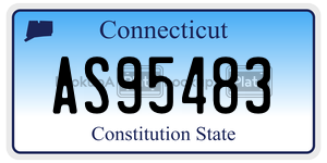 AS95483 license plate in Connecticut