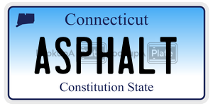 ASPHALT license plate in Connecticut