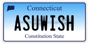 ASUWISH  license plate in CT