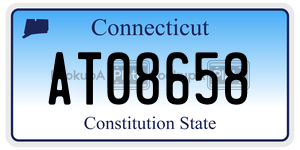 AT08658 license plate in Connecticut