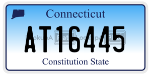 AT16445 license plate in Connecticut