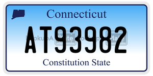 AT93982  license plate in CT