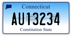 AU13234 license plate in Connecticut