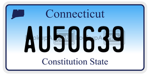 AU50639 license plate in Connecticut