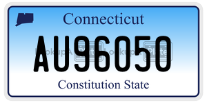 AU96050  license plate in CT