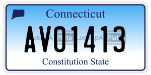 AV01413 license plate in Connecticut