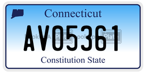 AV05361 license plate in Connecticut