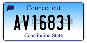 AV16831 license plate in Connecticut