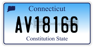 AV18166  license plate in CT