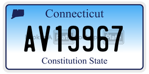 AV19967 license plate in Connecticut