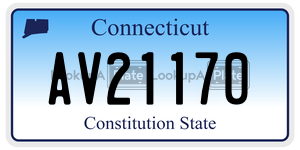 AV21170 license plate in Connecticut