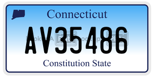 AV35486  license plate in CT