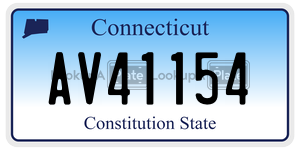 AV41154 license plate in Connecticut