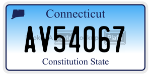 AV54067 license plate in Connecticut