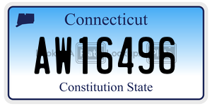 AW16496 license plate in Connecticut