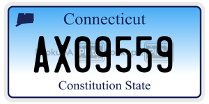 AX09559 license plate in Connecticut