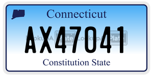 AX47041 license plate in Connecticut