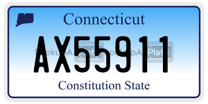 AX55911 license plate in Connecticut