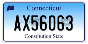 AX56063 license plate in Connecticut