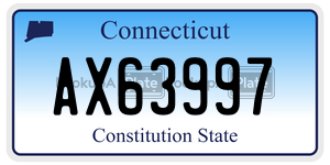 AX63997 license plate in Connecticut
