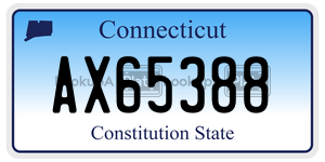 AX65388 license plate in Connecticut